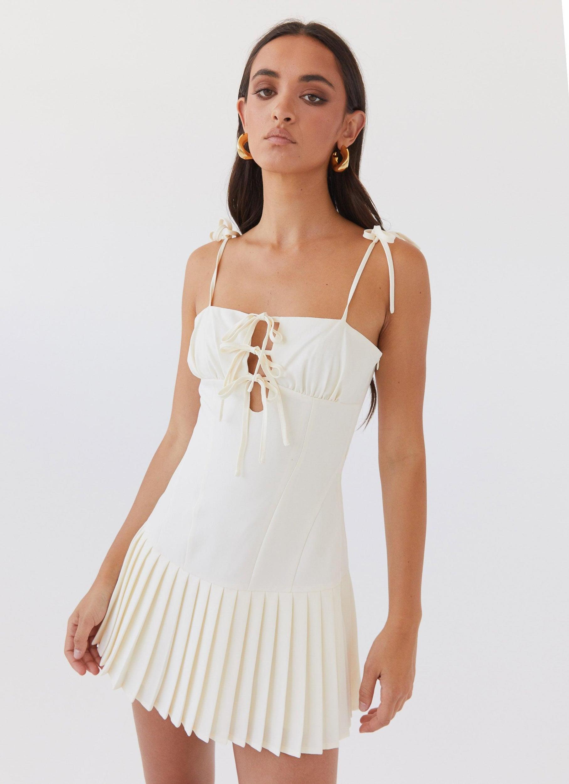 Love Seeker Corset Mini Dress - Ivory Product Image