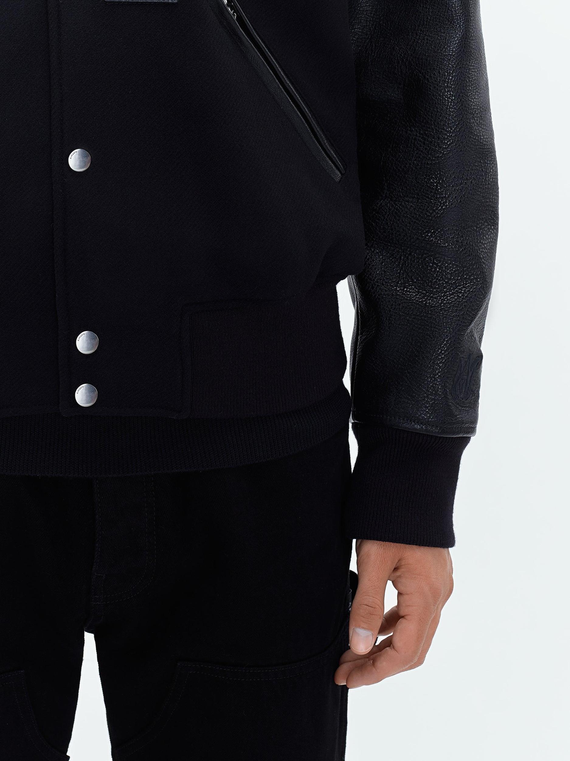 AMIRI STAGGERED VARSITY JACKET - Black Product Image