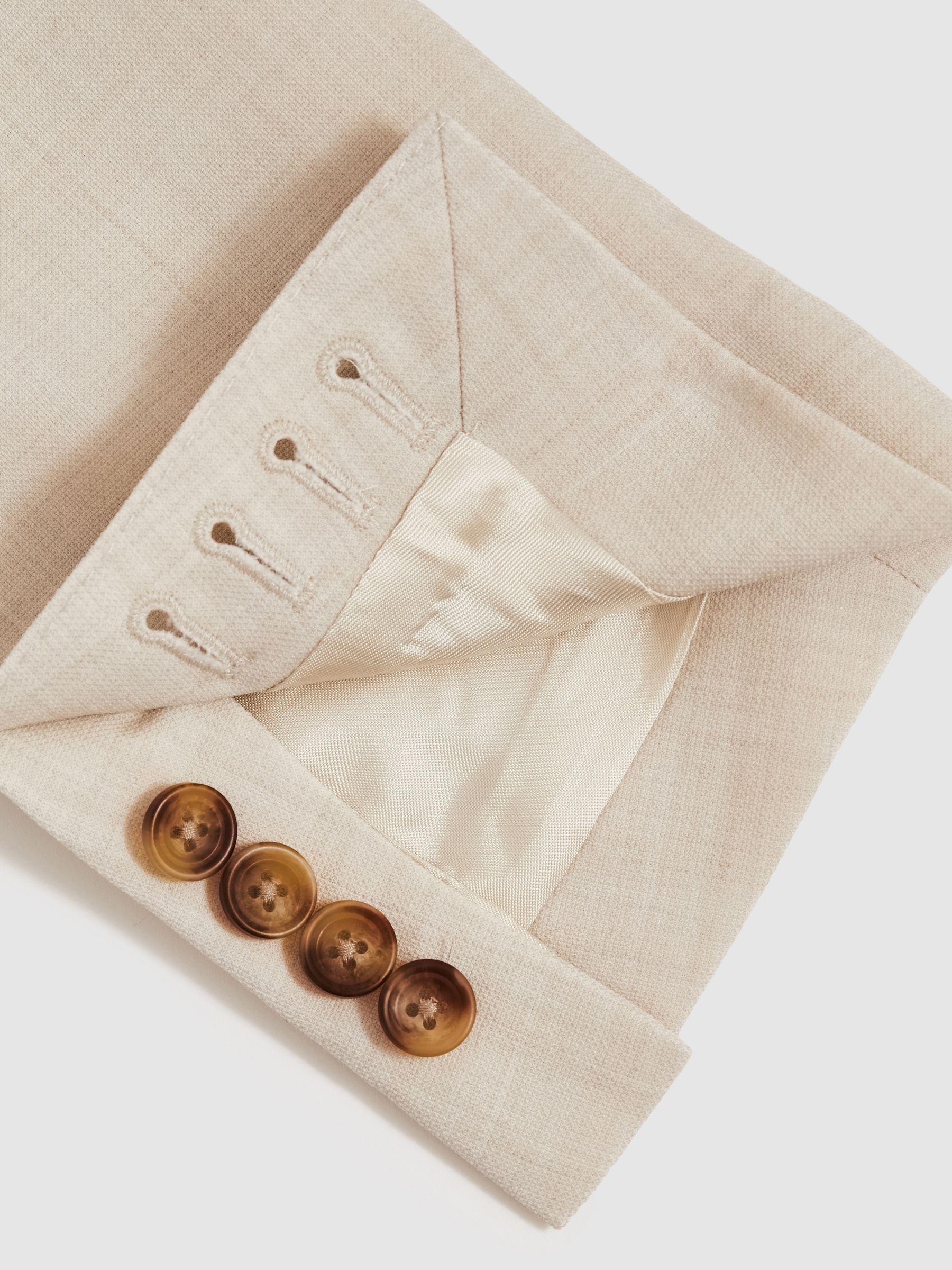 Single-Breasted Suit Jacket Tailored-Fit with Wool in Stone Product Image