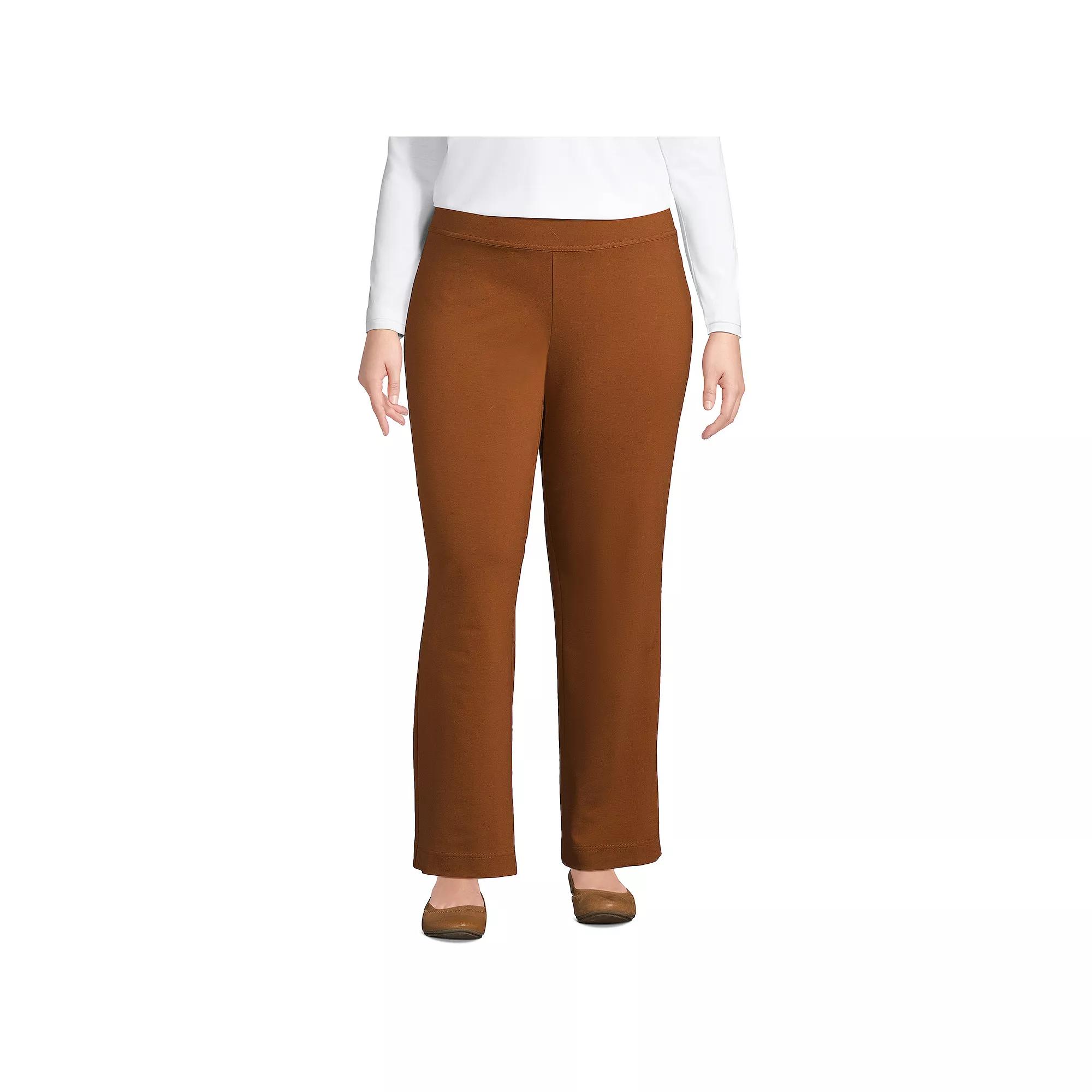 Plus Size Lands' End Starfish Pull-On Straight-Leg Pants, Women's, Size: 1XL, Dark Caramel Product Image
