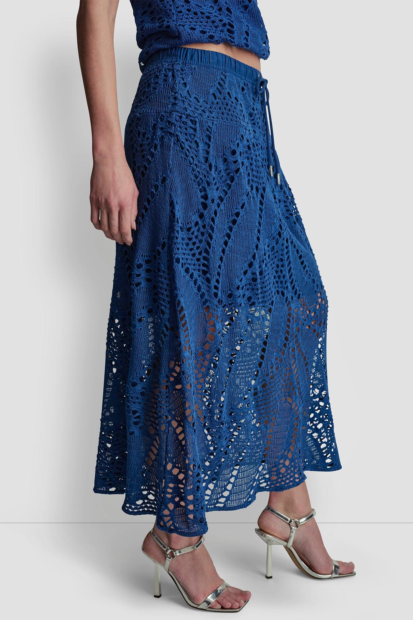 CROCHET LEAF MIDI SKIRT Product Image