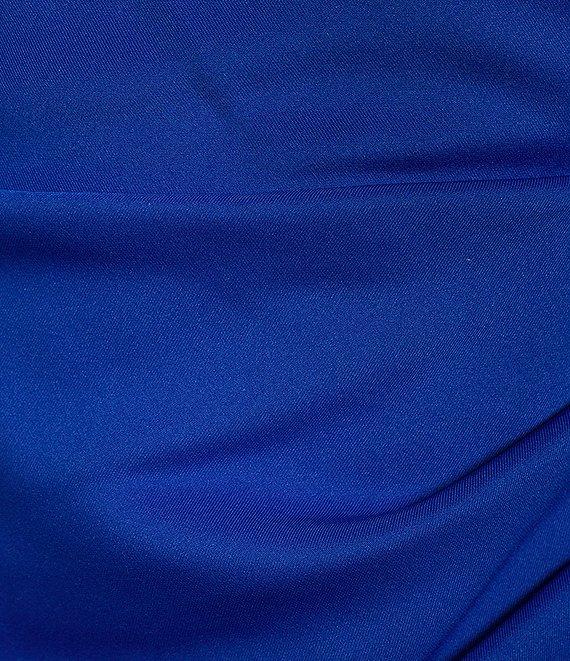 Jessica Howard Short Sleeve Boat Neck Bow Detail Ruched Sheath Dress Product Image