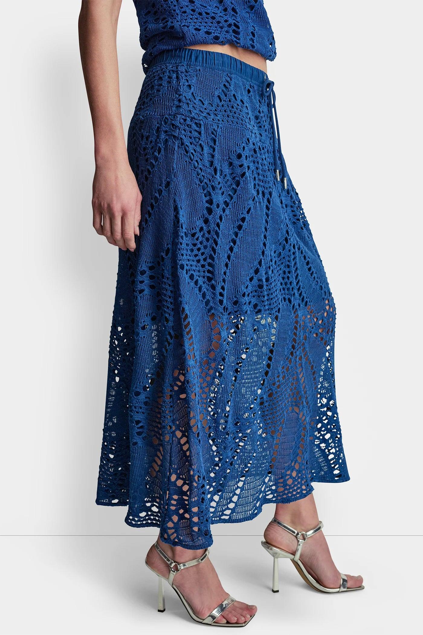 CROCHET LEAF MIDI SKIRT Product Image