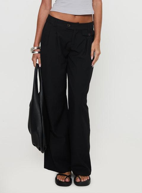 Sallon Low Rise Pants Black Product Image