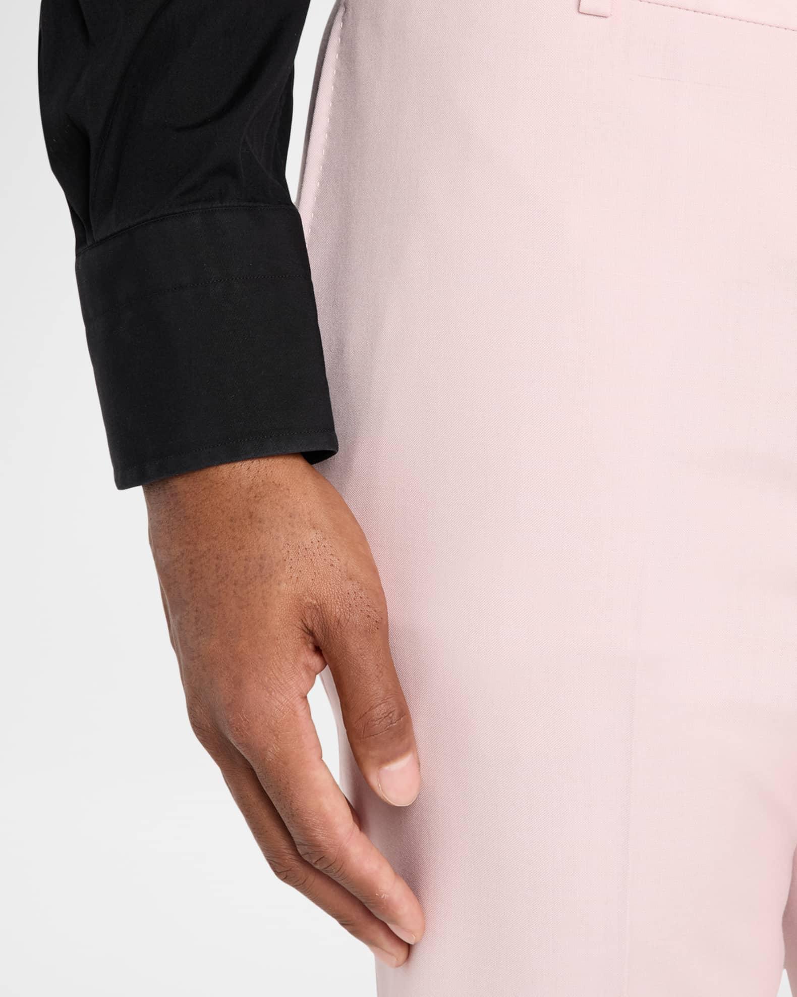 Men's Wool and Mohair Slim Flat-Front Trousers Product Image