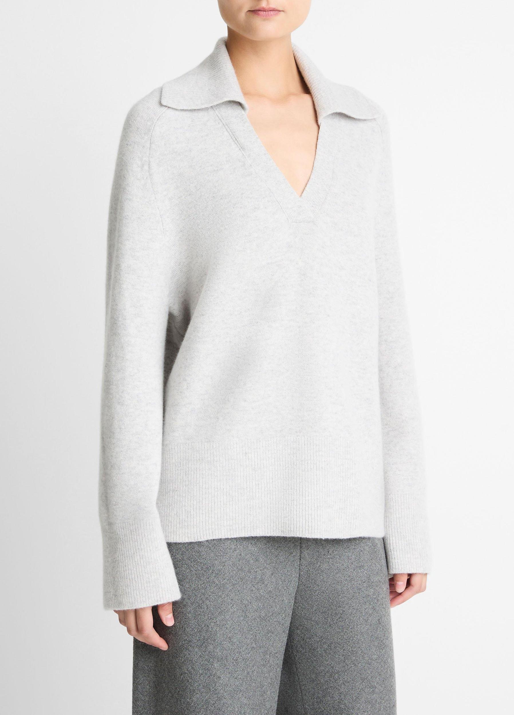 Wool & Cashmere-Blend Oversized Polo Sweater Product Image