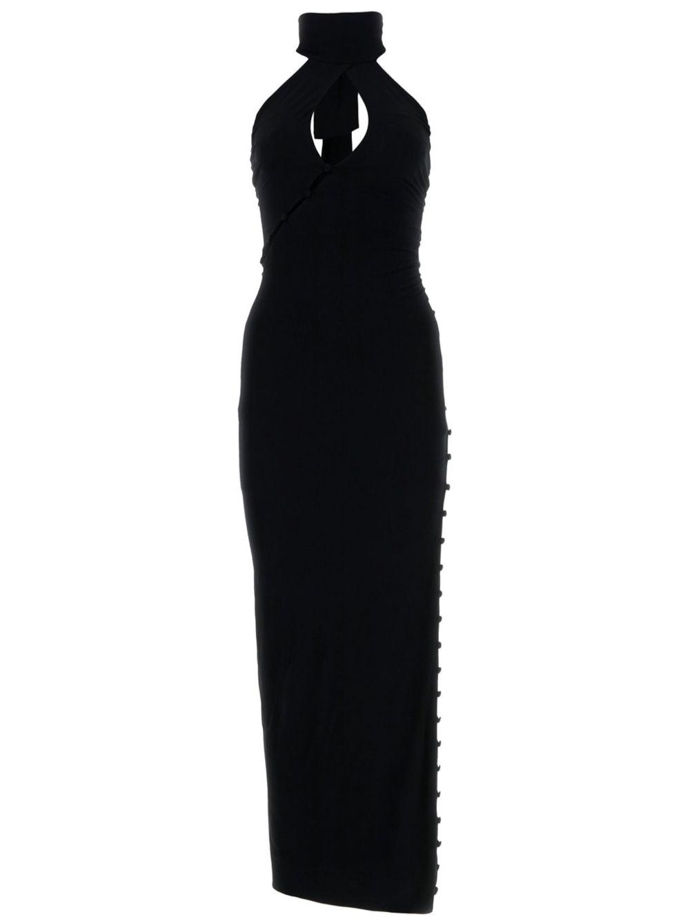 MAGDA BUTRYM Black Button Maxi Dress Product Image