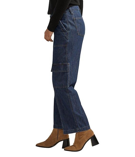 Jag Jeans Lightweight Cargo Pocket Wide Leg High Rise Jean Product Image