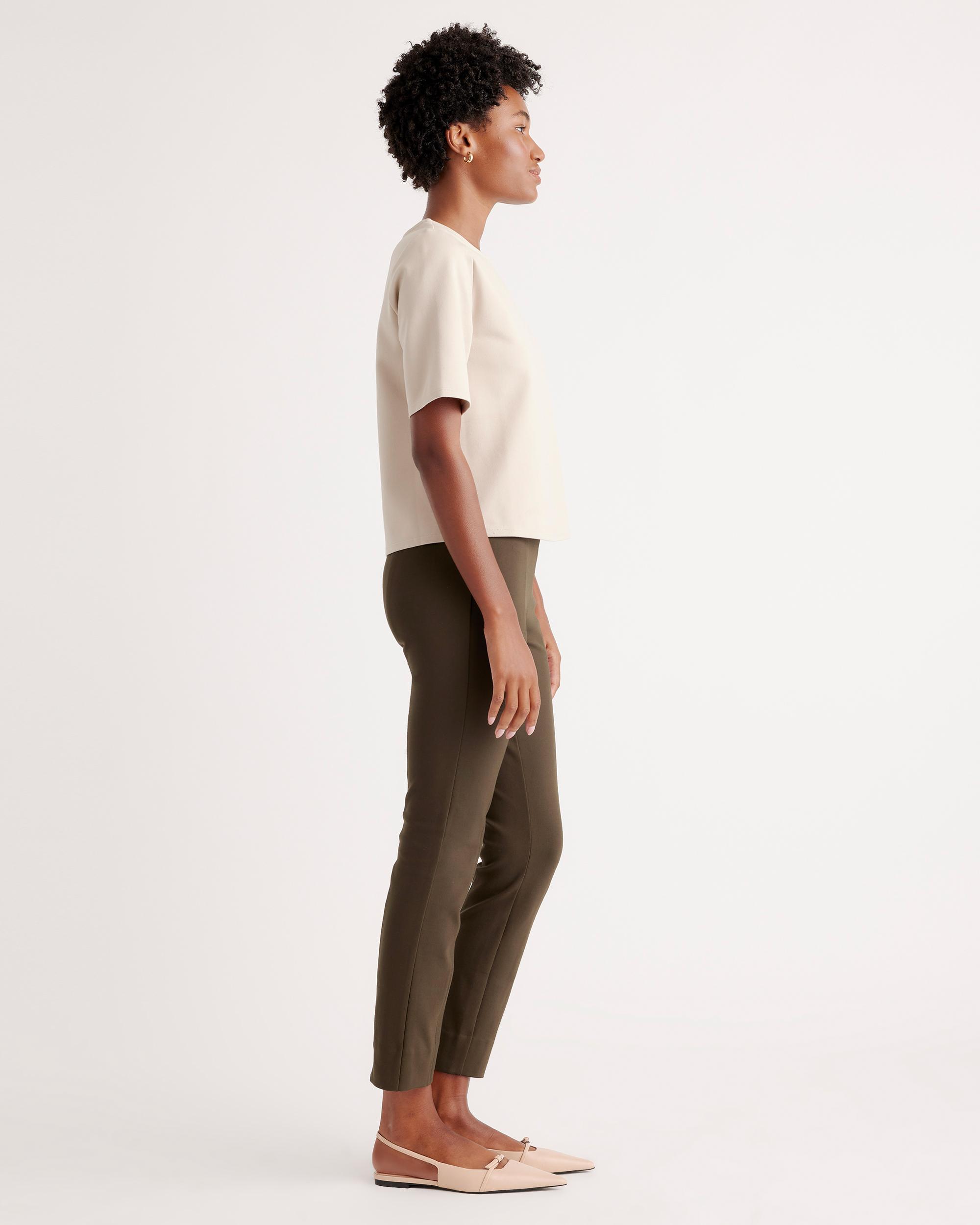 Quince | Women's Ultra-Stretch Ponte Pintuck Ankle Pants Rayon Product Image