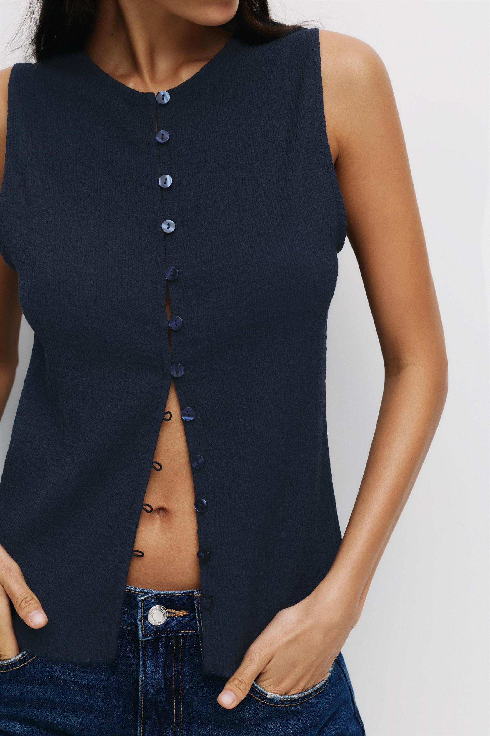 Rustic top with buttons Product Image