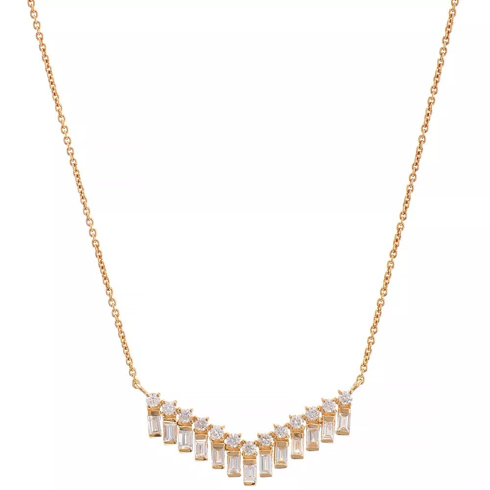 Luxle 14k Gold 1/2 Carat T.W. Diamond Charm Chevron Necklace, Women's Product Image