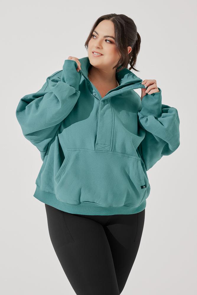 Ooey Gooey Half Zip Sweater - Almond Milk Product Image
