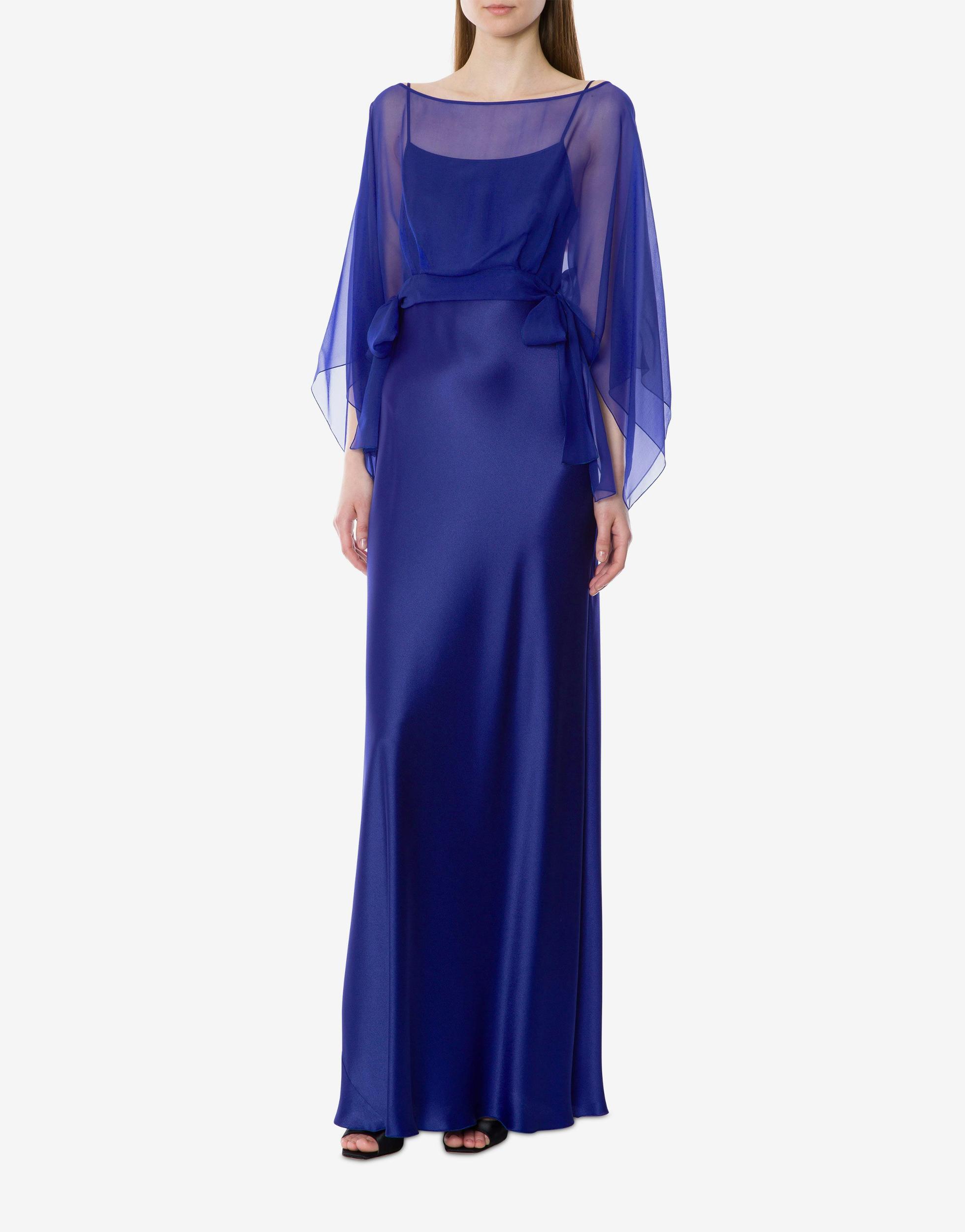 Satin and chiffon long dress Product Image