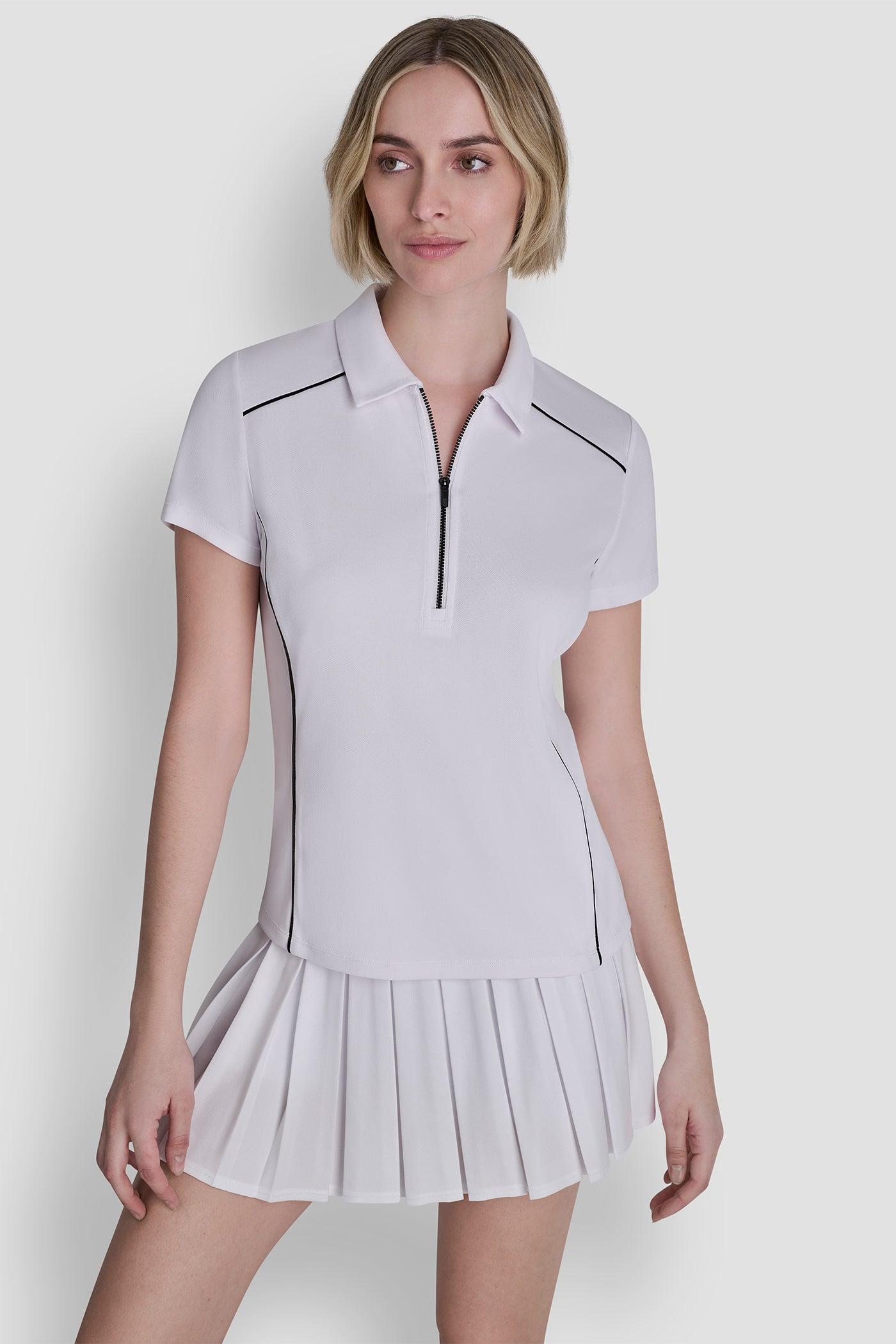 COURT PIQUÉ PIPED HALF-ZIP POLO Product Image