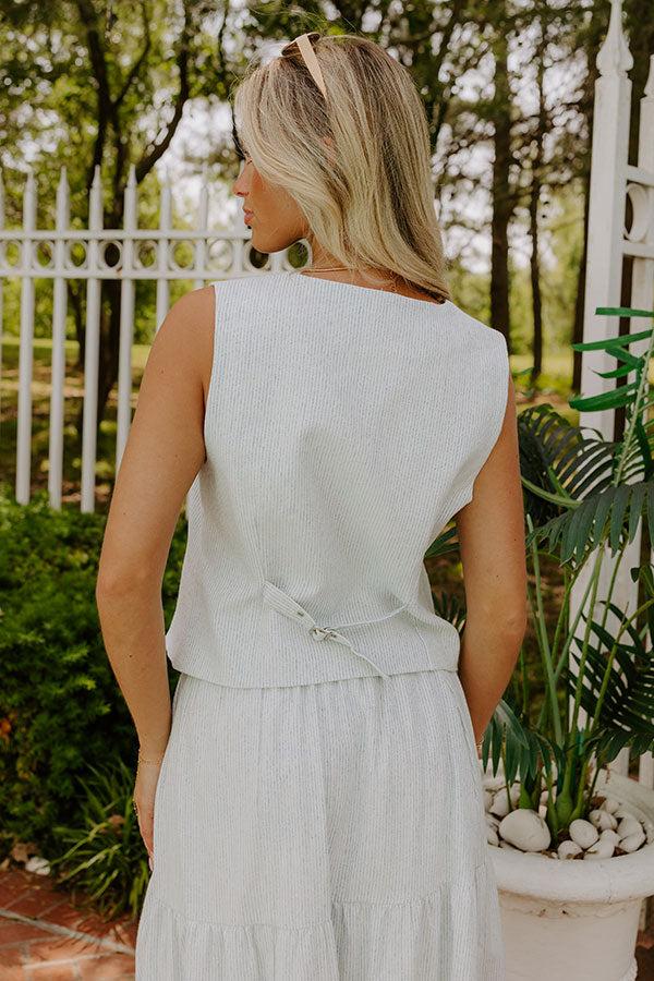 Coastal Chic Linen-Blend Stripe Vest Top Product Image