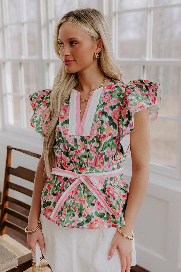 Rose Garden Dreaming Peplum Top Product Image