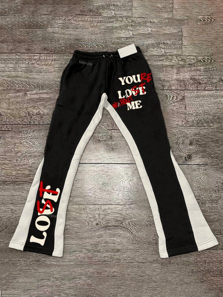 Your Lost Without Me Graphic Stylish Flared Sweatpant Product Image