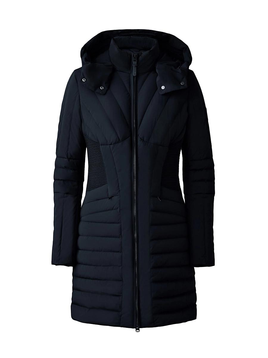 Womens Oksana Smocked Long Down Coat Product Image