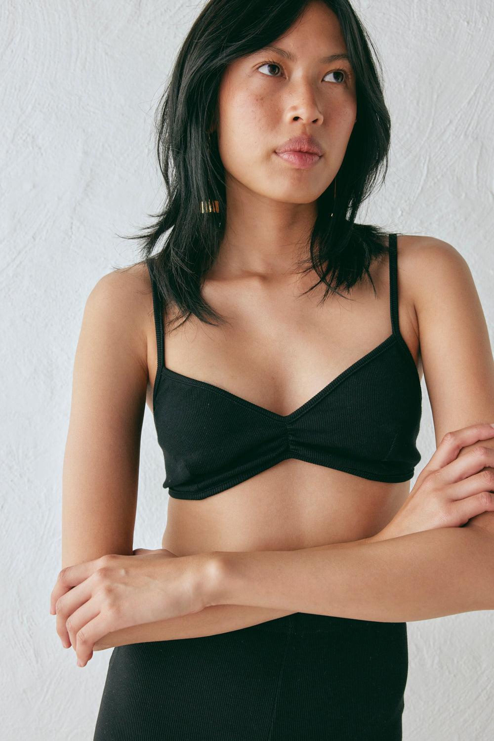 Harper Ribbed Bralette Black Product Image
