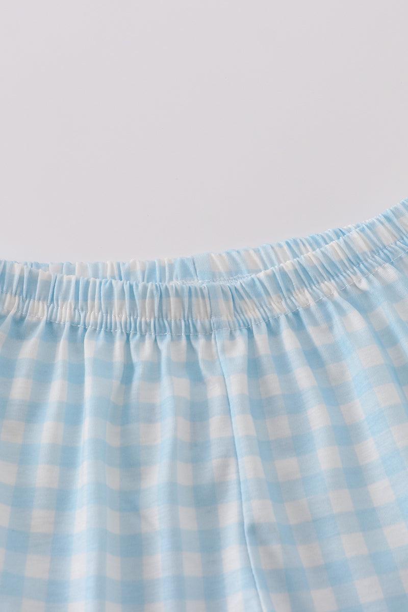 Green ice cream embroidery shorts set Product Image