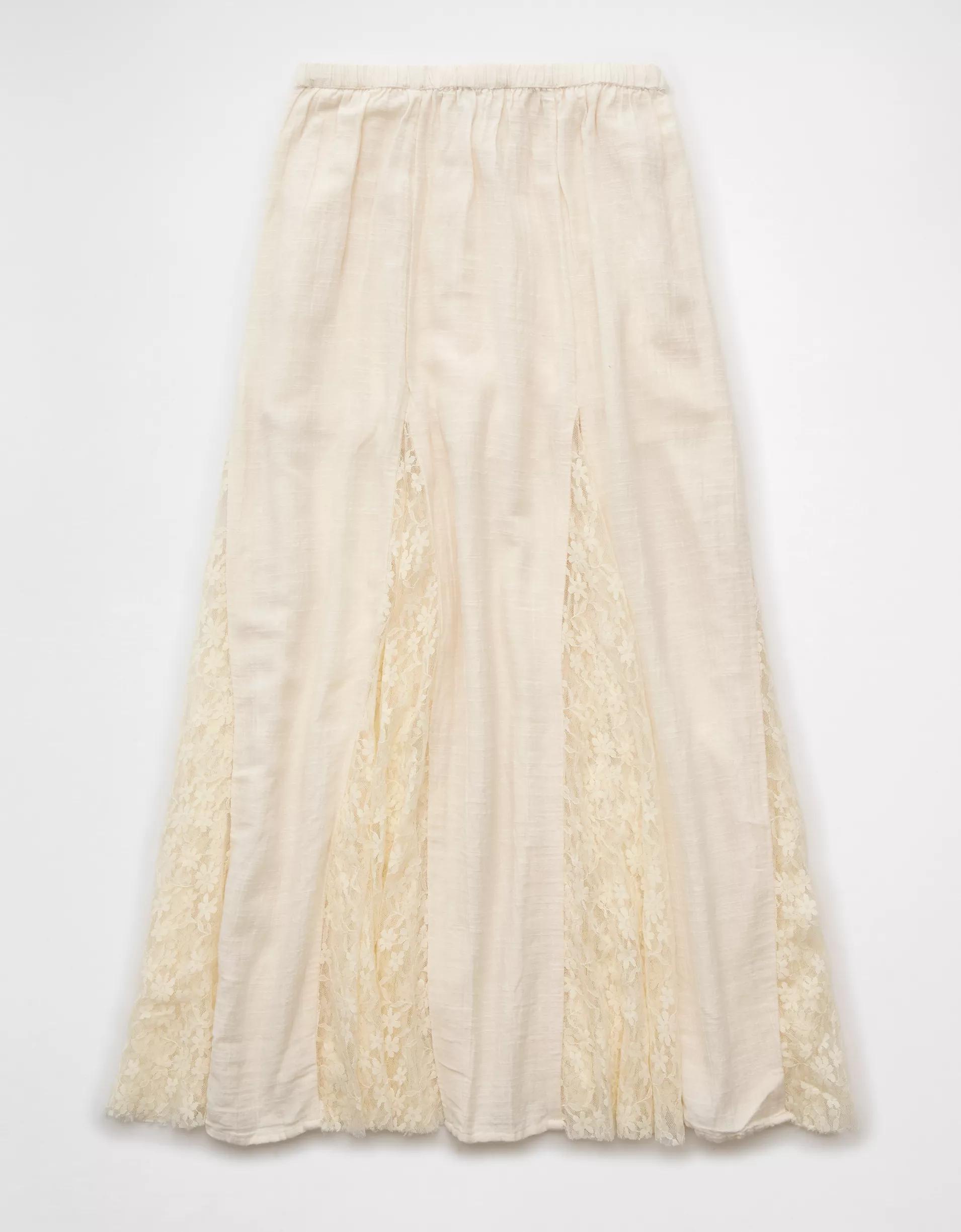 AE High-Waisted Lace Detail Maxi Skort Product Image