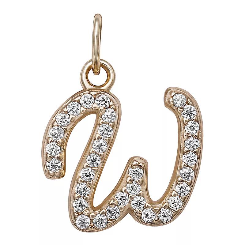 LC Lauren Conrad Sterling Silver Cubic Zirconia Initial Charm, Womens, Gold Tone O Product Image