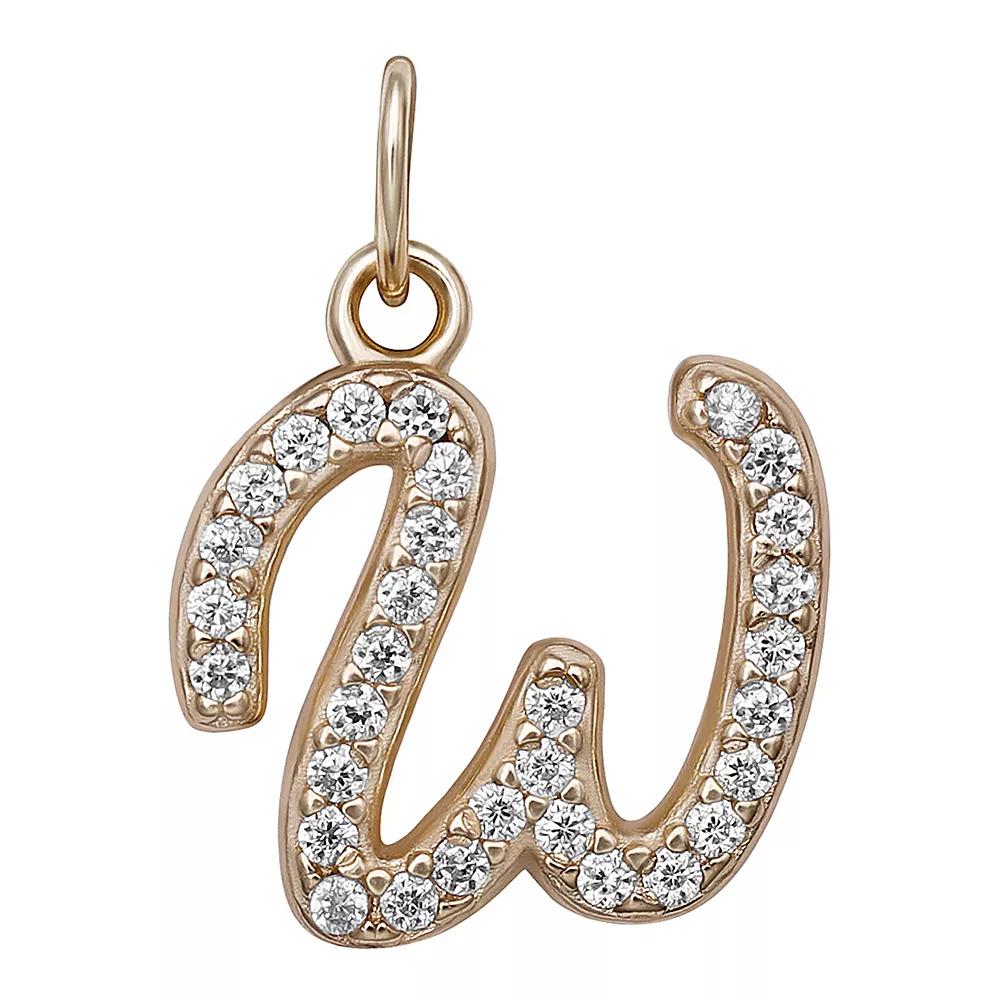 LC Lauren Conrad Sterling Silver Cubic Zirconia Initial Charm, Womens, Gold Tone O Product Image