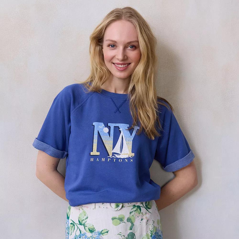 Women's LC Lauren Conrad Short Sleeve Sweatshirt,  Product Image