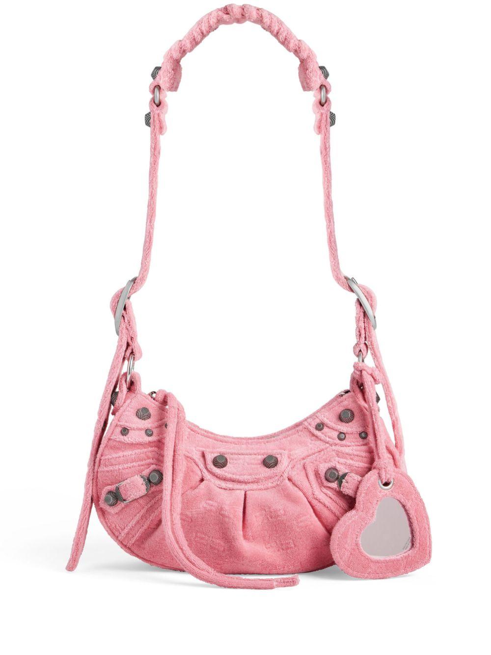 BALENCIAGA Women Pink Nappa Leather Le Cagole Xs Crossbody Bag Product Image