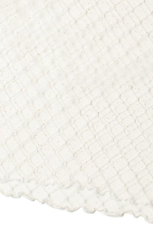 Gold Glitter Mesh Mock Neck Top Product Image