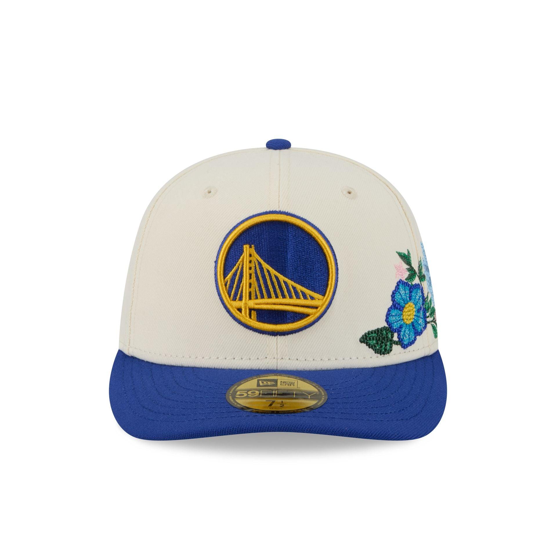 Golden State Warriors Tonal Florals White 59FIFTY Fitted Hat Male Product Image
