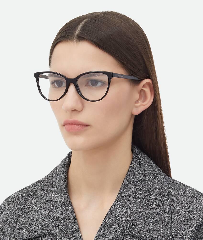 Classic Cat Eye Eyeglasses in Black/transparent Product Image