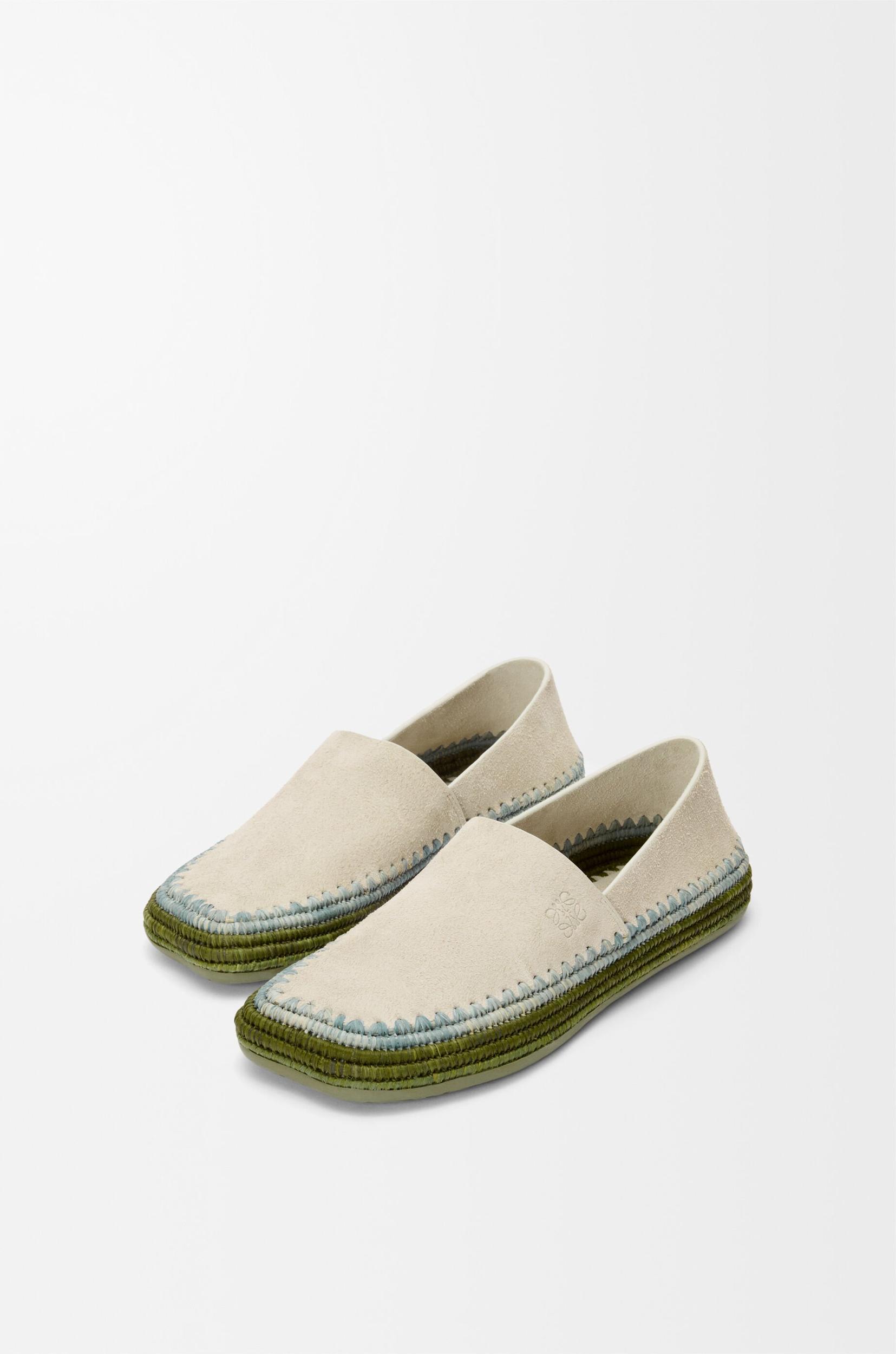 Rio slipper in suede and raffia Product Image