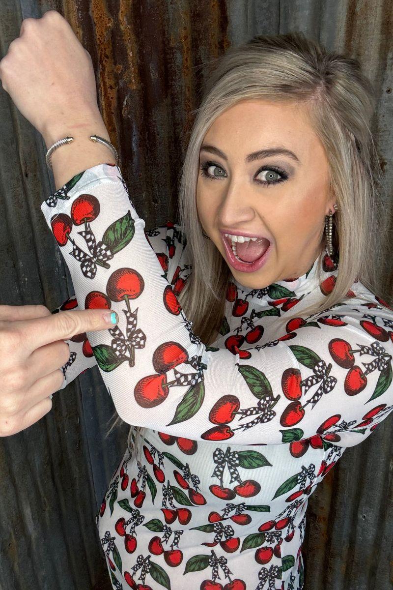 Sterling Kreek Cherry On Top Mesh Top Product Image