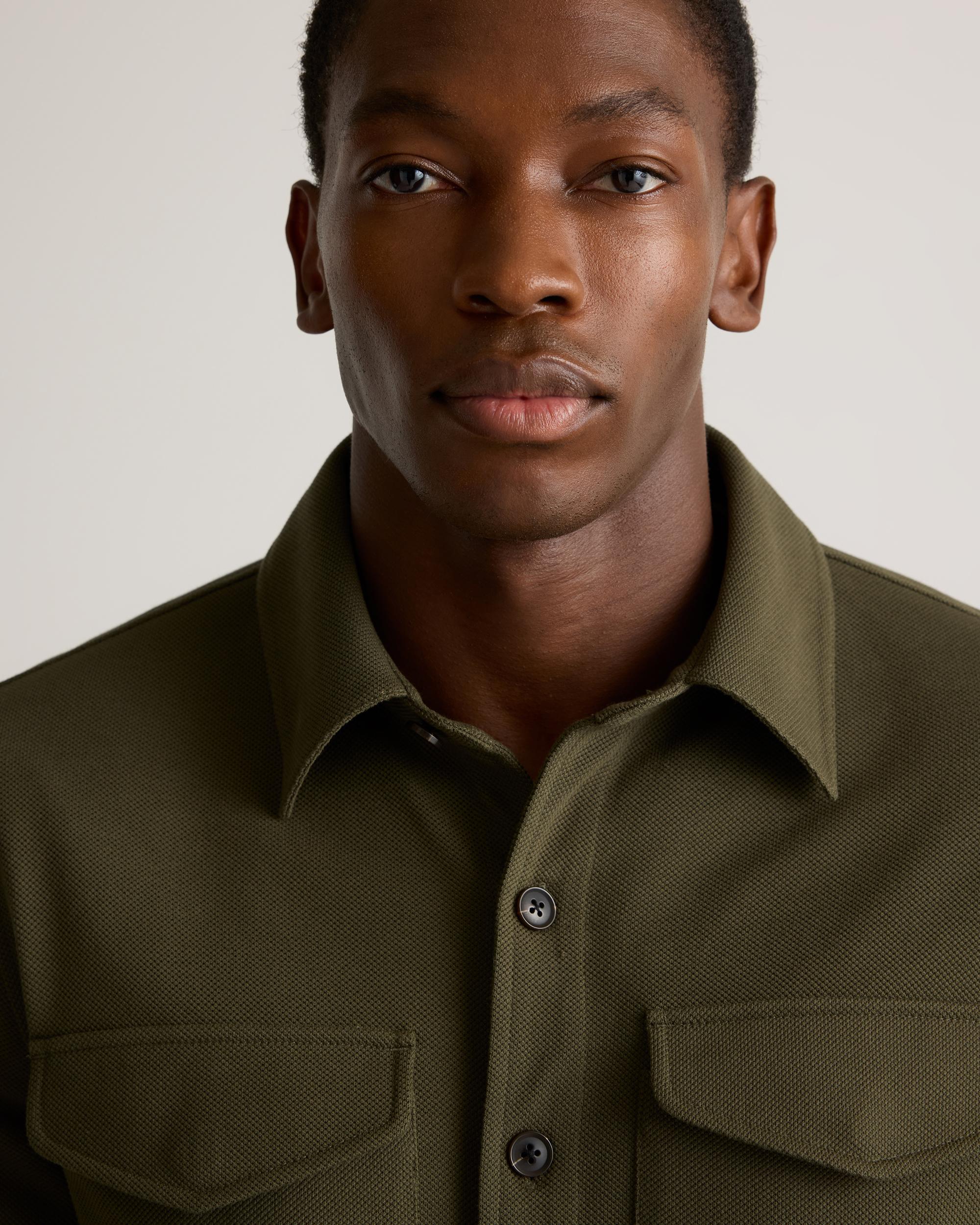 Quince | Men's Cotton Pique Knit Overshirt Organic Cotton Product Image