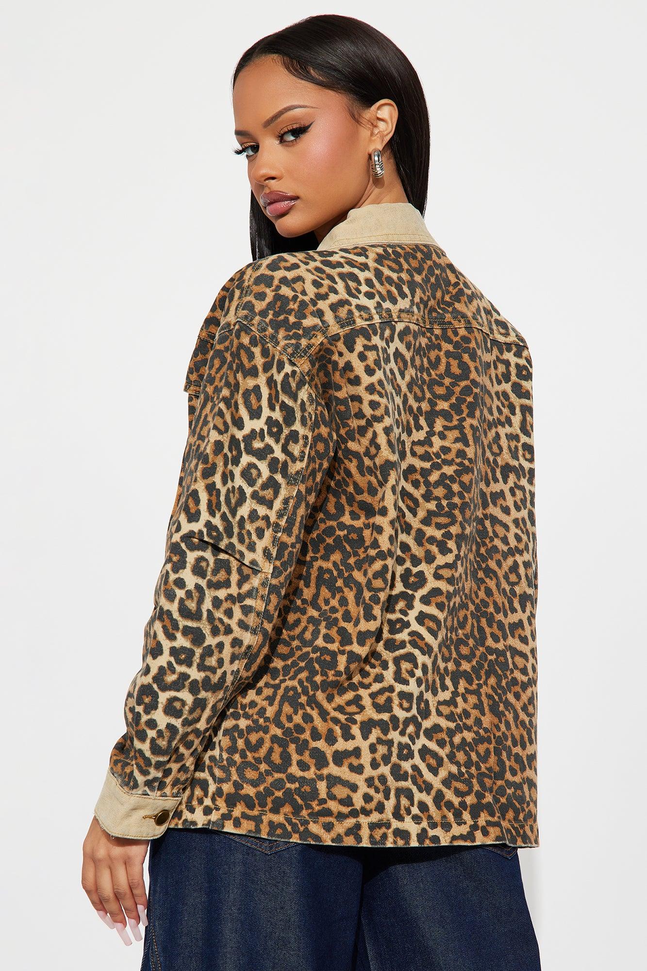 Denise Oversized Leopard Barn Jacket - Brown/combo Female Product Image