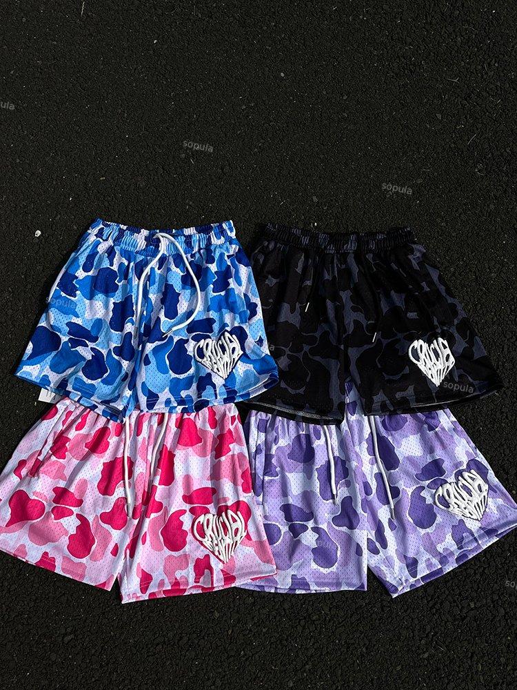 Camo Puff Printed Mesh Shorts Product Image
