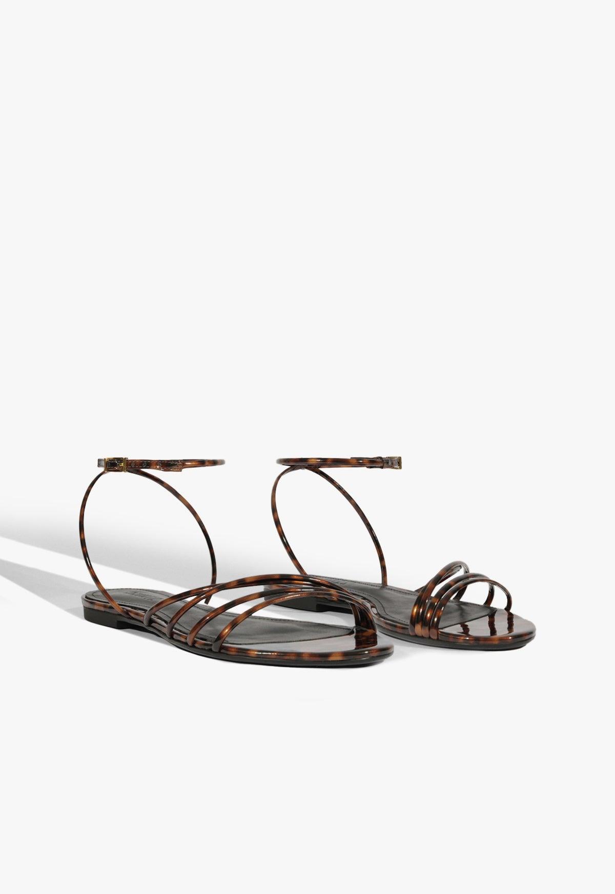 Inez Animal Print Leather Flat Sandal Product Image