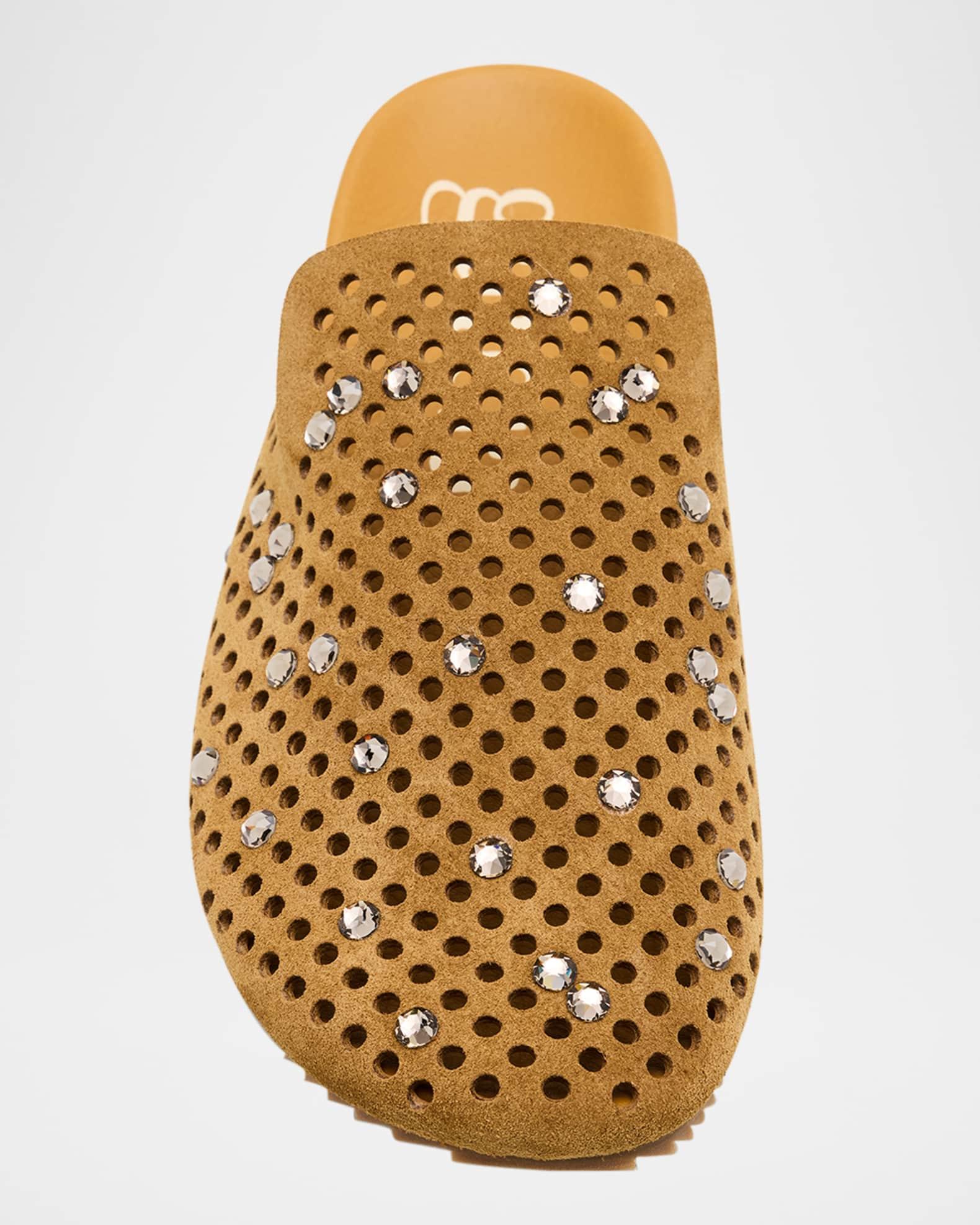Braidy Crystal-Embellished Suede Clogs Product Image