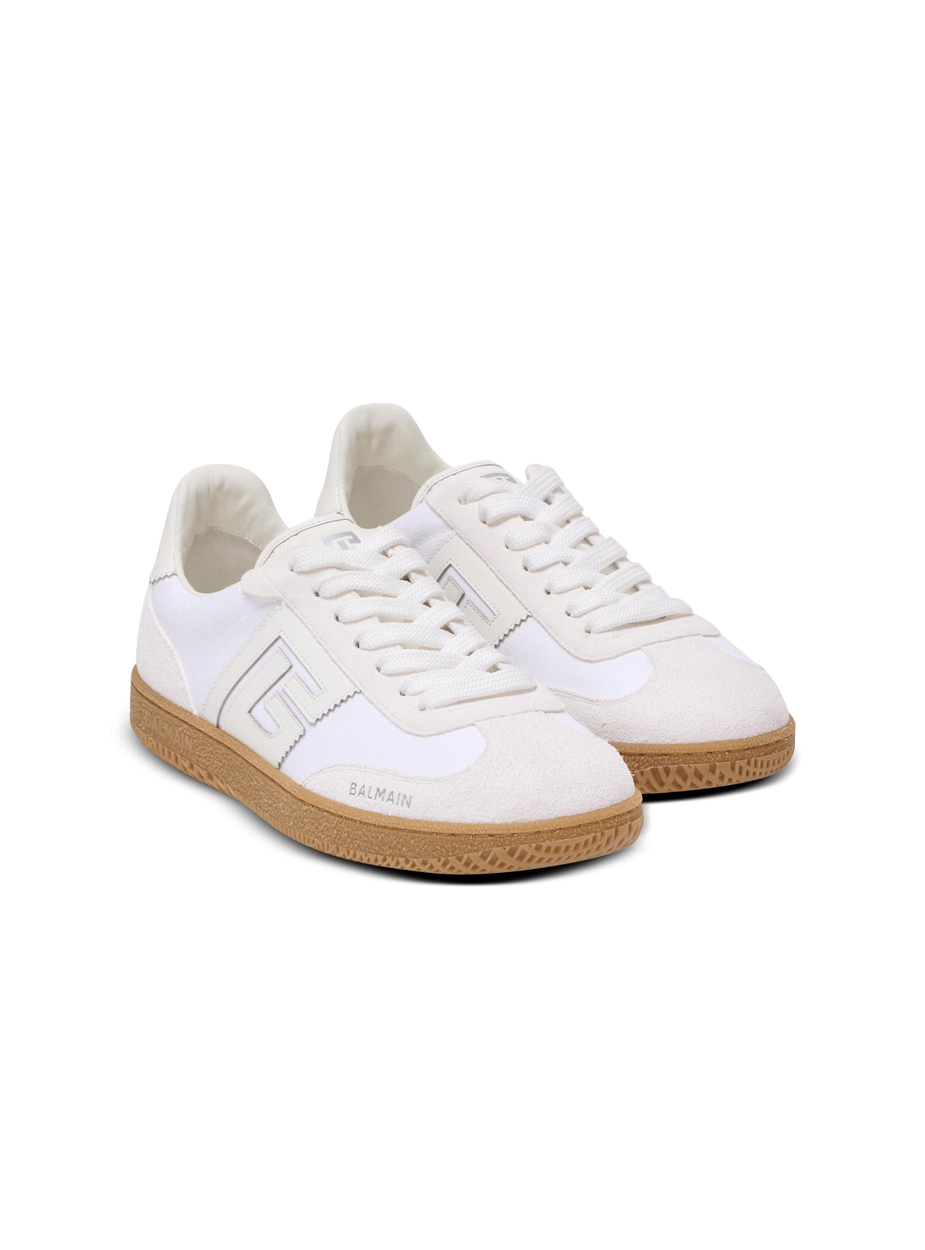 Leather and canvas Balmain Swan trainers Product Image