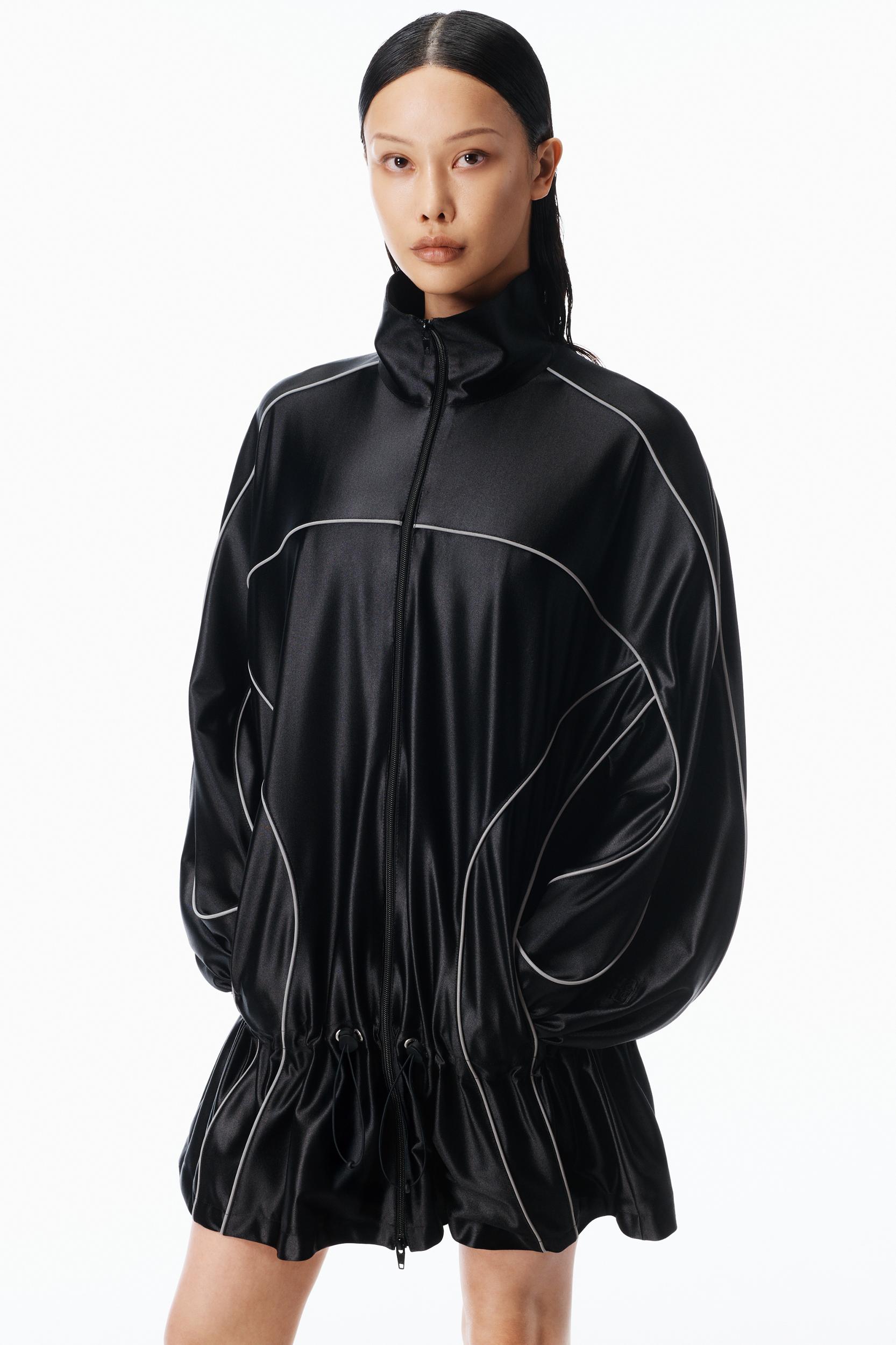 Drop Waist Parka Dress With Reflective Piping Product Image