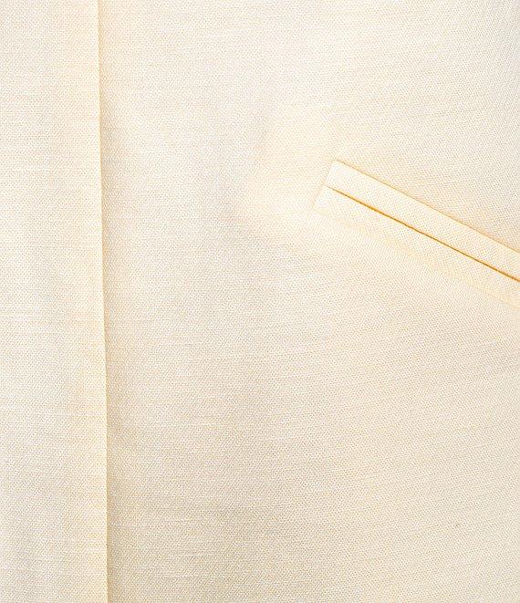 Antonio Melani Rowan Textured Linen Blend Woven Chiffon Pleated Mock Neckline Sleeveless Sheath Mini Dress Product Image