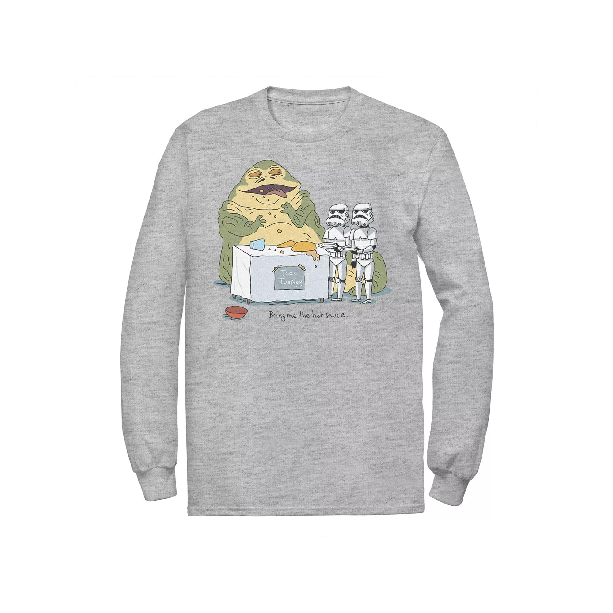 Men's Star Wars Jabba The Hutt Taco Tuesday Bring Me The Hot Sauce Tee, Size: XL, Athletic Grey Product Image