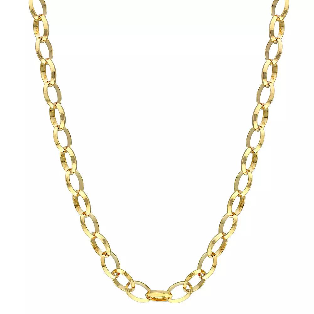 Stella Grace Sterling Silver 8 mm Rolo Chain Necklace, Womens 18k Gold Plated Product Image