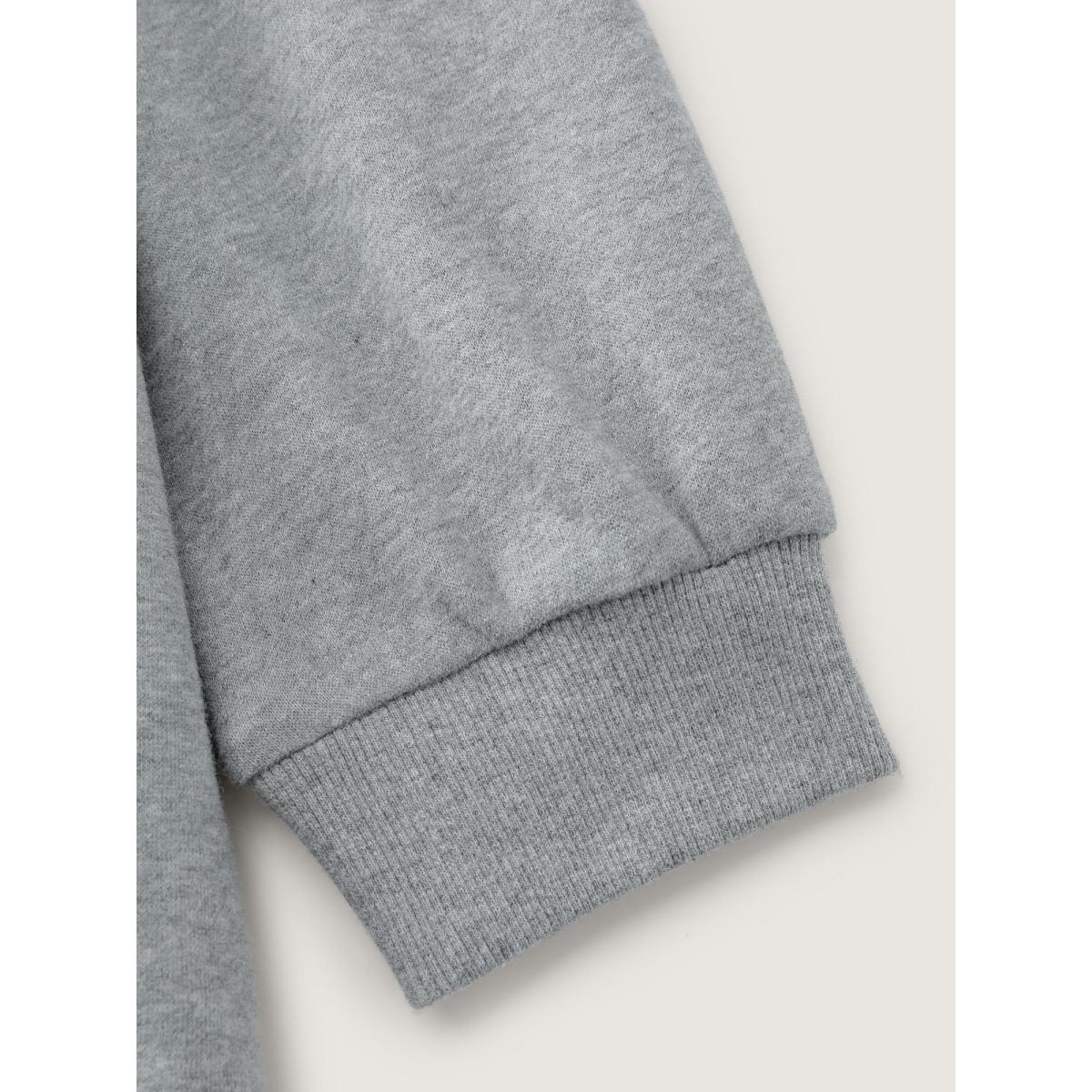 Plus Size Cat Towel Embroidery Fleece Lined Sweatshirt Women DarkGray Embroidered Round Neck Casual Sweatshirts BloomChic 30/6X Product Image