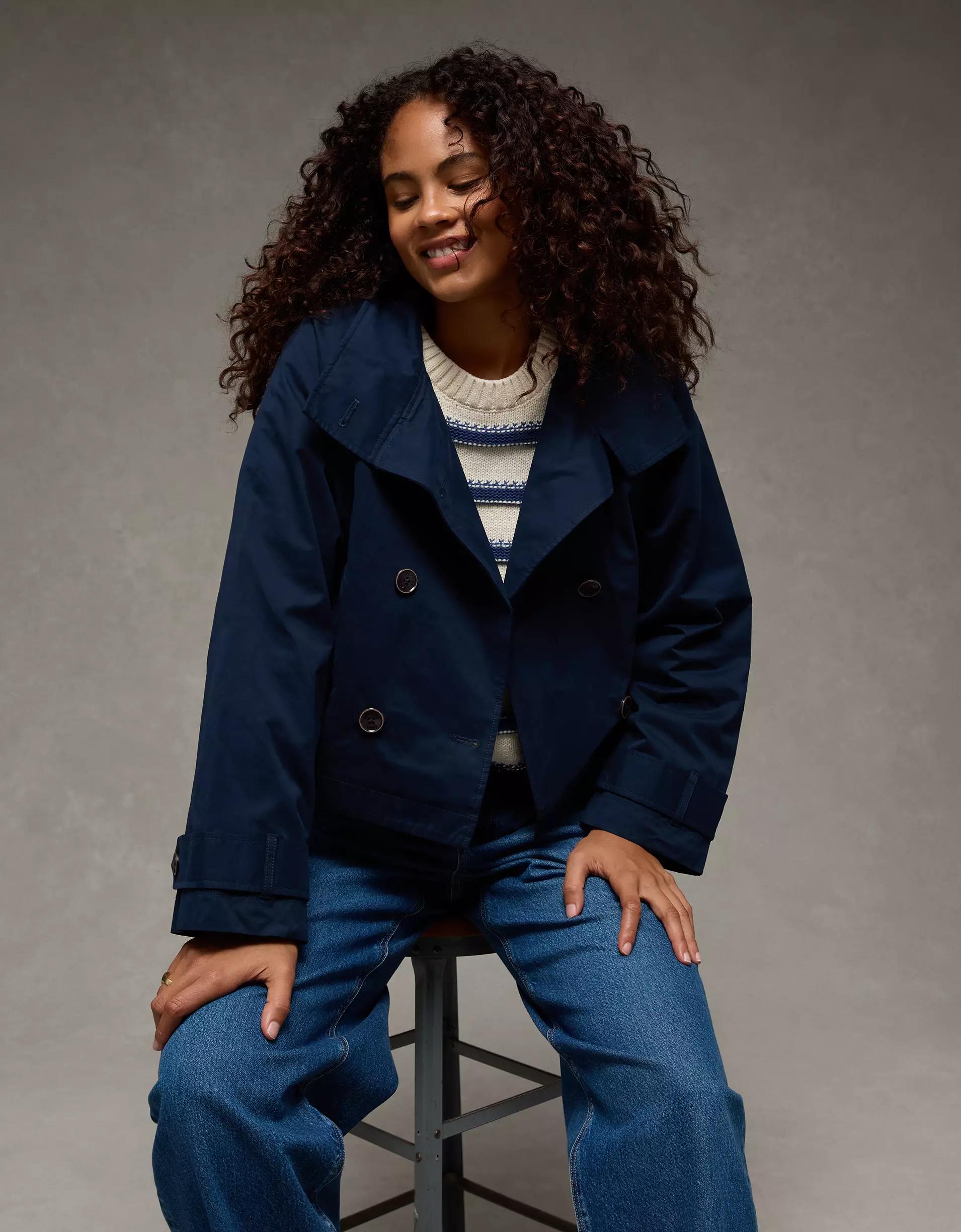 AE Cropped Trench Jacket Product Image