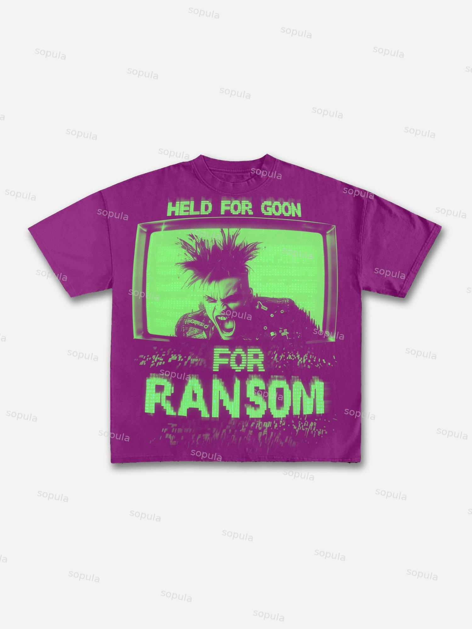 Held For Ransom Print Graphic Cotton T-shirt Product Image