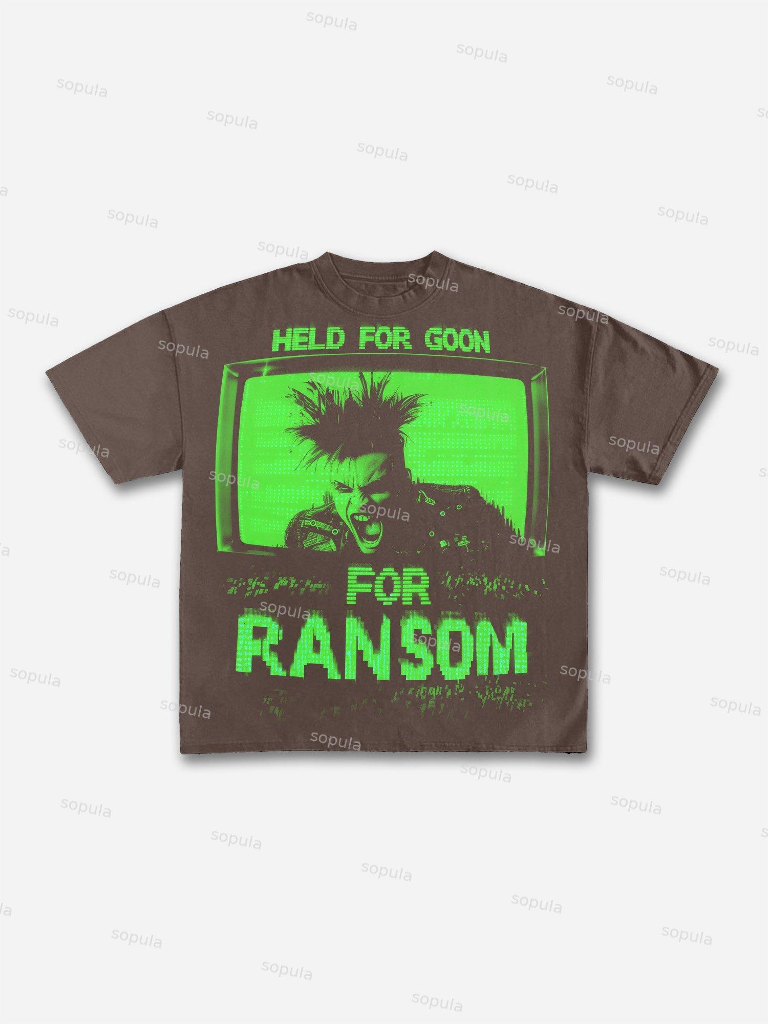 Held For Ransom Print Graphic Cotton T-shirt Product Image