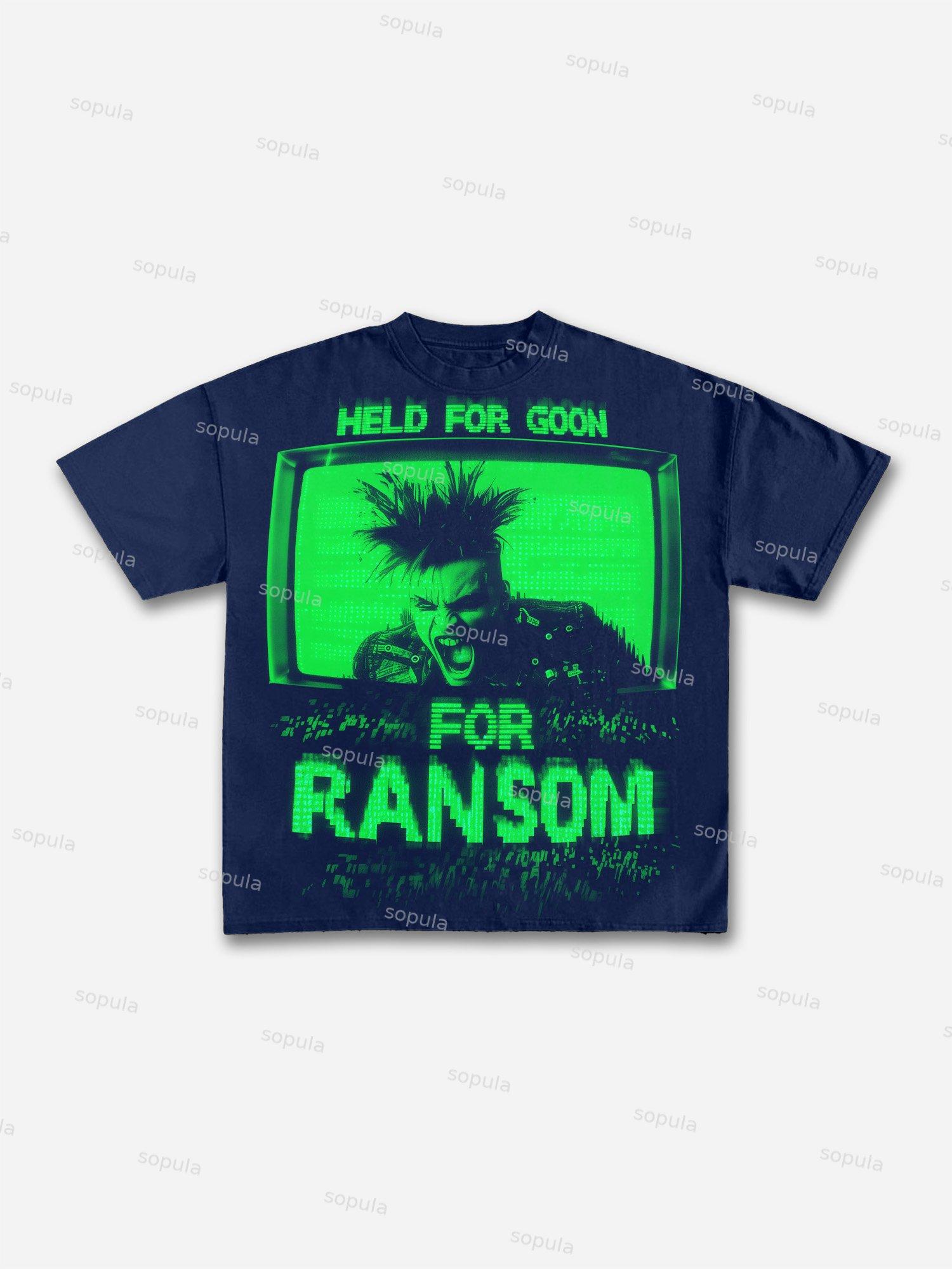 Held For Ransom Print Graphic Cotton T-shirt Product Image