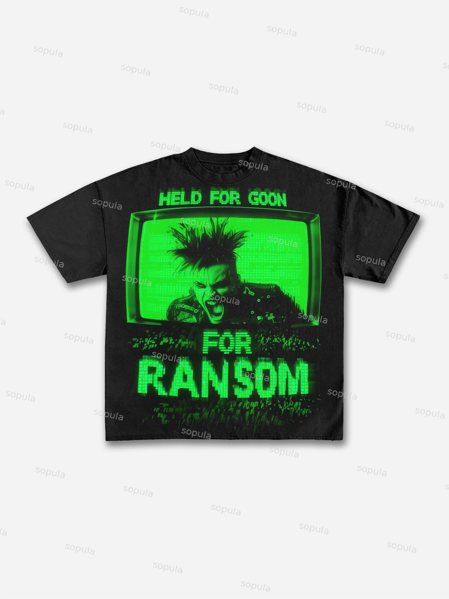 Held For Ransom Print Graphic Cotton T-shirt Product Image